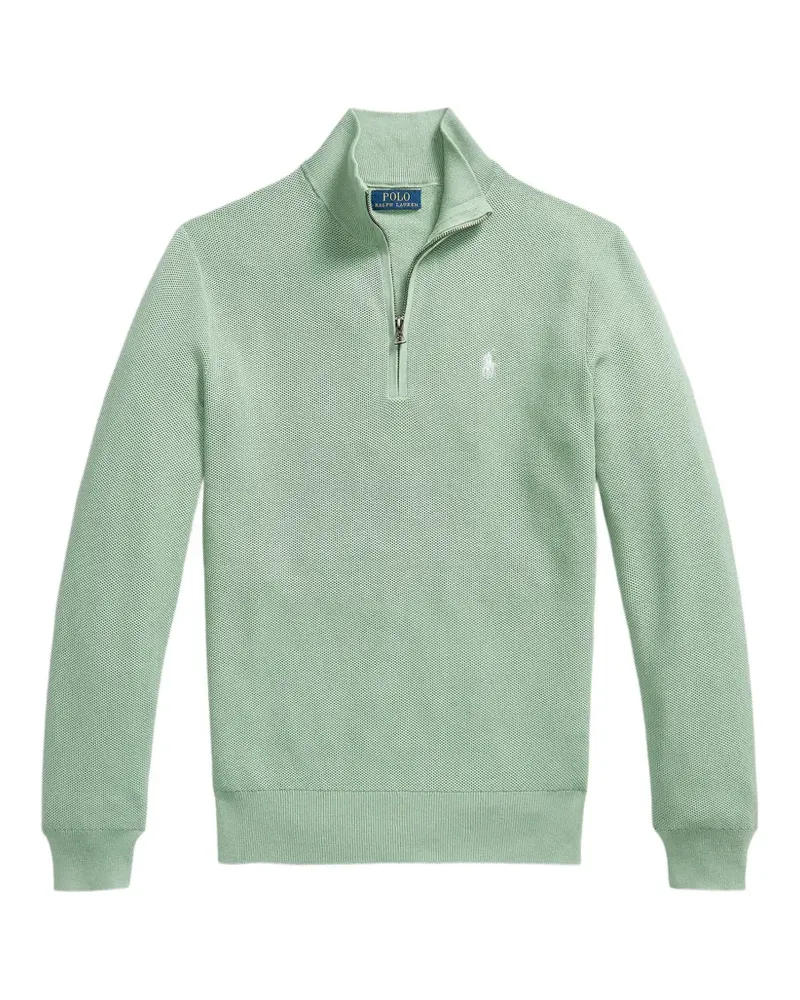 Ralph Lauren Waffelstrick-Pullover mit Viertelreißverschluss - Grün Grün