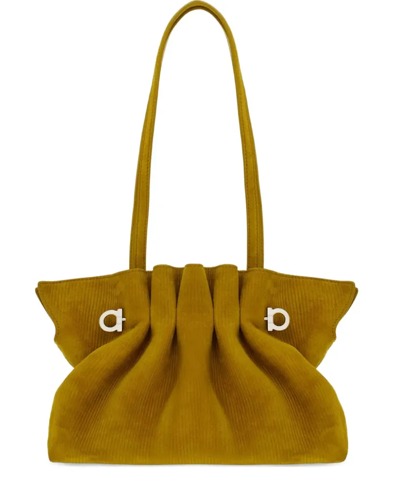 Ferragamo Schultertasche aus Wildleder - Gelb Gelb