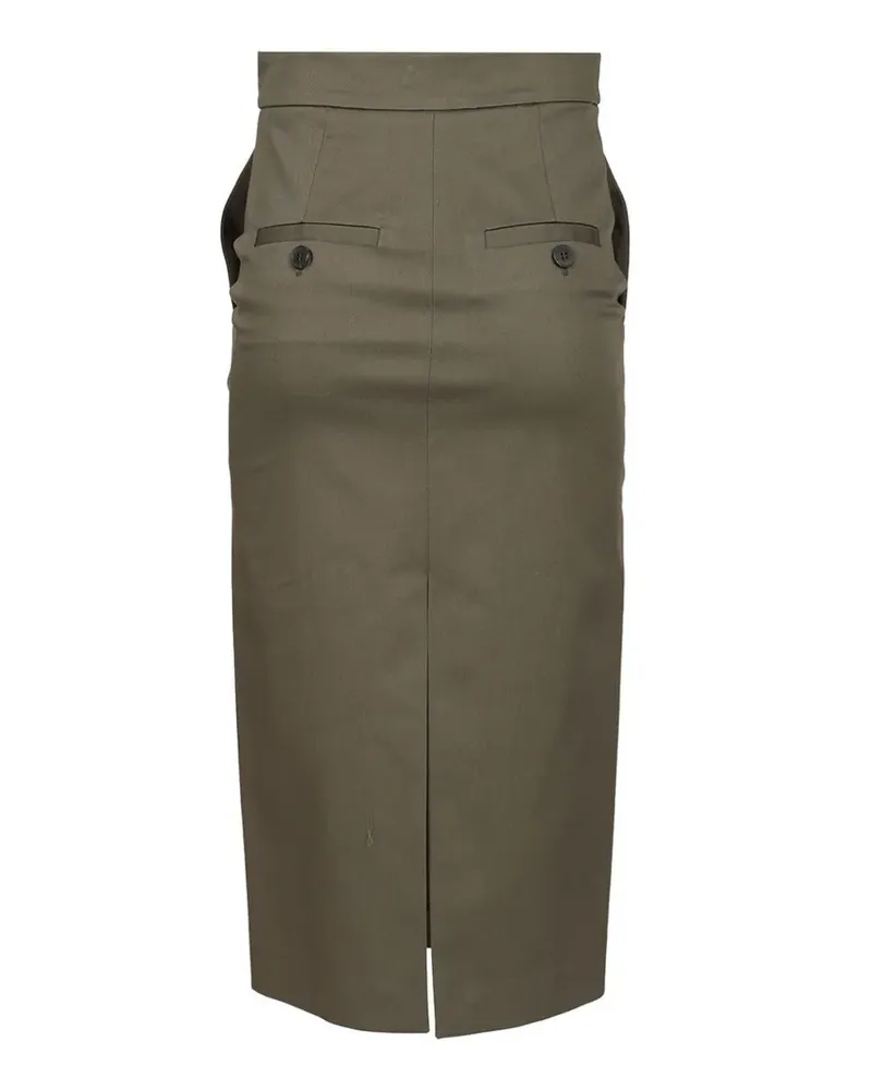 Al Duca D’Aosta 1902 cotton-twill pencil skirt - Grün Grün