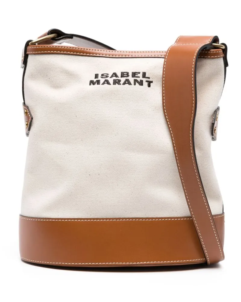 Isabel Marant Schultertasche mit Logo-Stickerei - Braun Braun