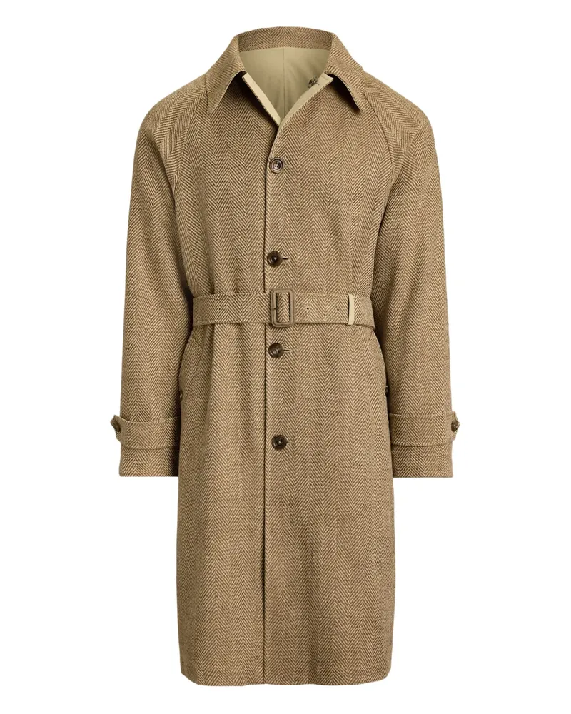 Ralph Lauren herringbone-pattern belted coat - Braun Braun