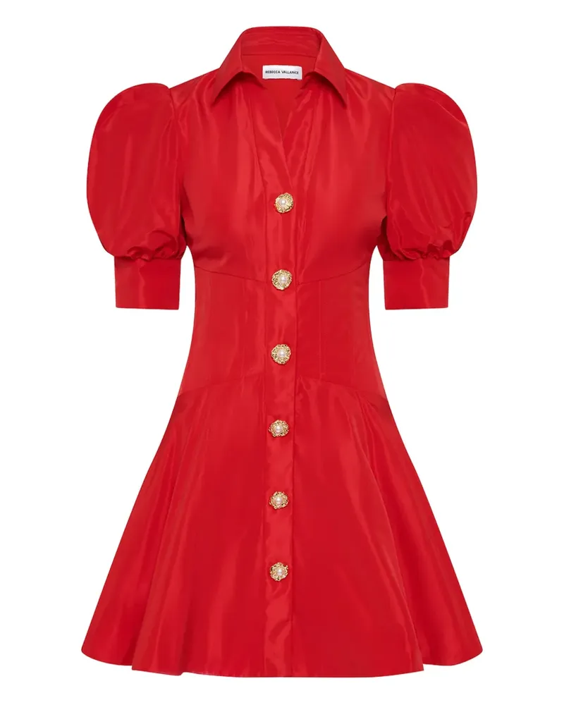 Rebecca Vallance Geknöpftes Minikleid mit Puffärmeln - Rot Rot