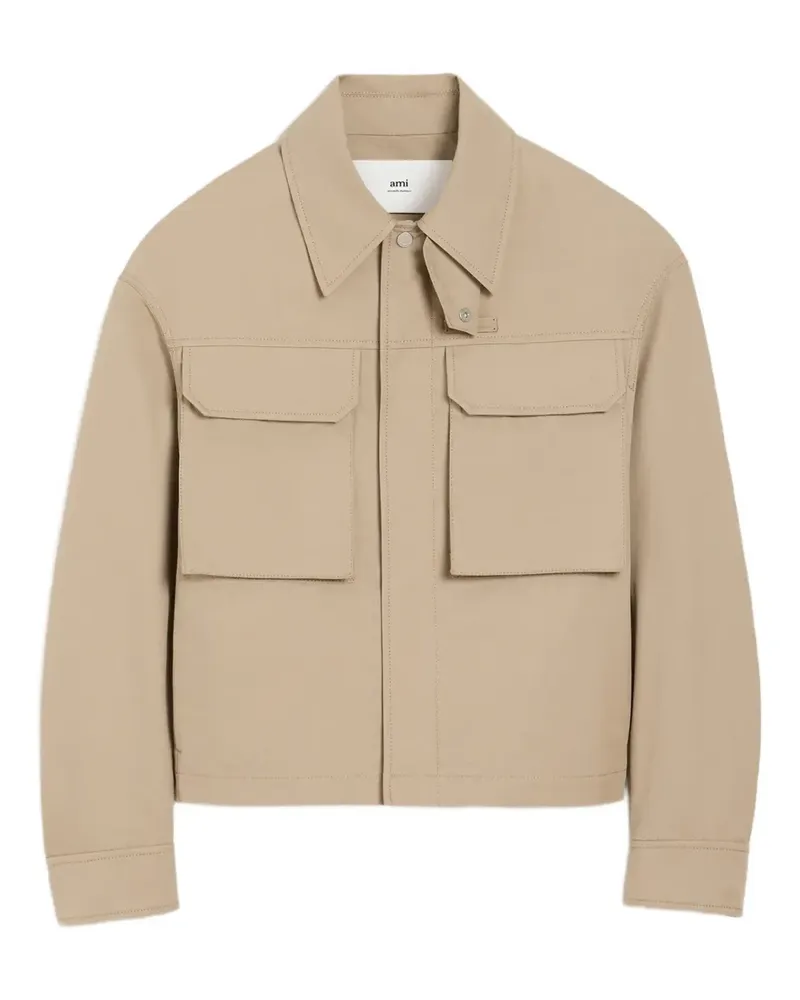 AMI Paris Hemdjacke mit Klappentasche - Nude Nude