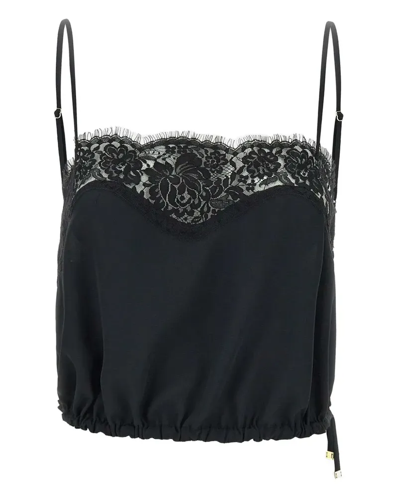Elisabetta Franchi Oberteil mit Spitze - Schwarz Schwarz