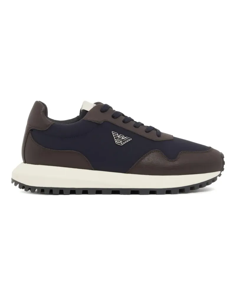 Emporio Armani Sneakers mit Logo-Schild - Blau Blau
