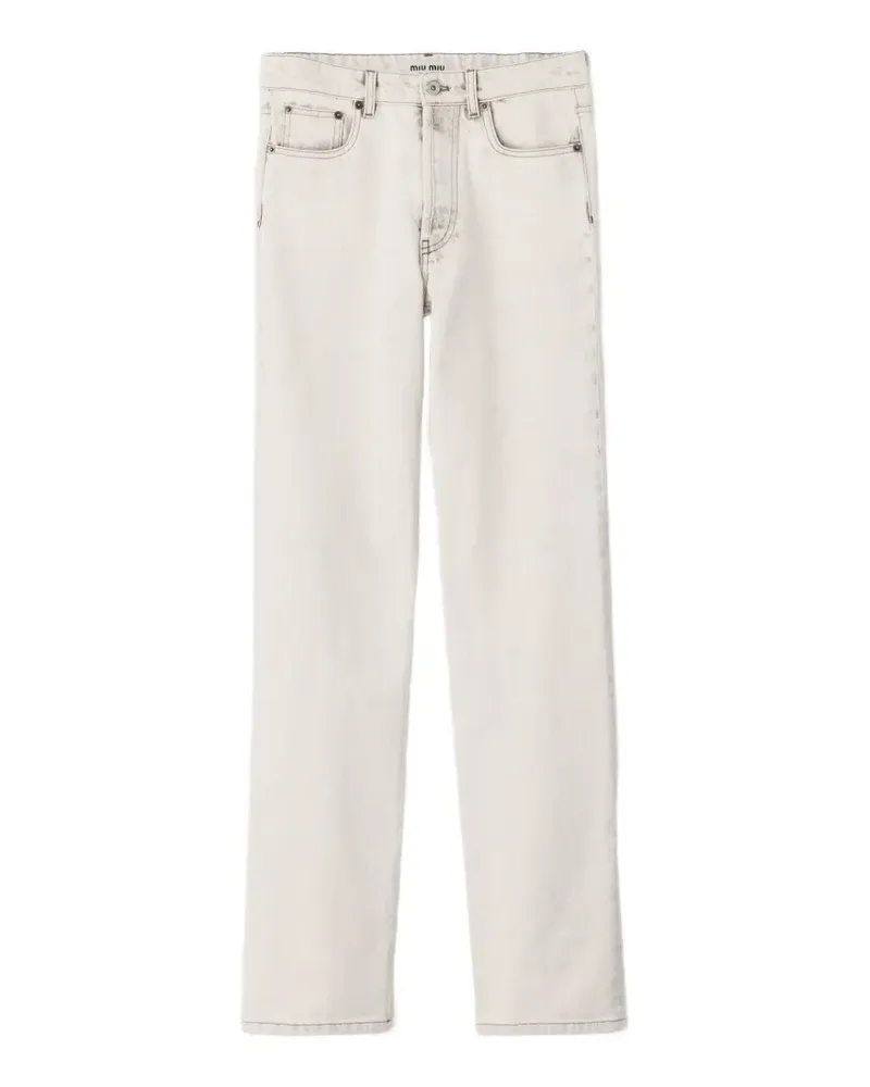 Miu Miu Jeans mit Bleach-Effekt - Weiß Weiß