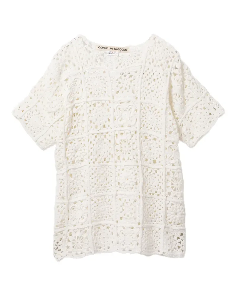 Comme des Garçons Strickoberteil mit Lochmuster - Weiß Weiß