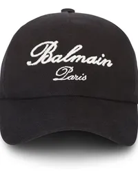 Balmain Baseballkappe mit Signature-Stickerei Schwarz