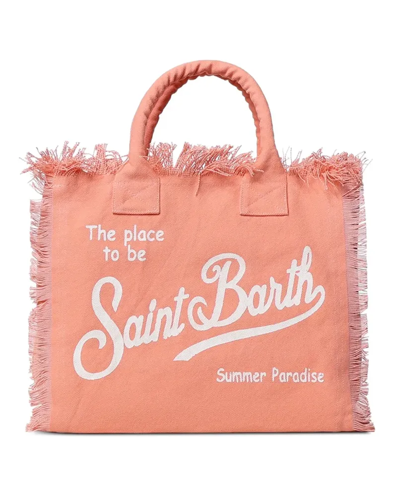 MC2 Saint Barth orange canvas Colette bag with fringes Orange