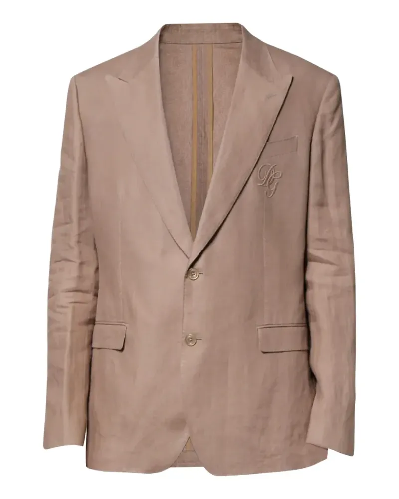 Dolce & Gabbana Taormina Blazer mit Logo-Stickerei - Braun Braun