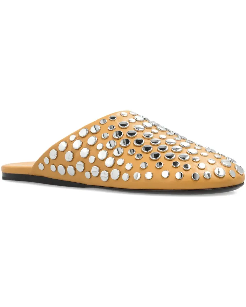 Tory Burch Flache Mules mit Nieten - Braun Braun