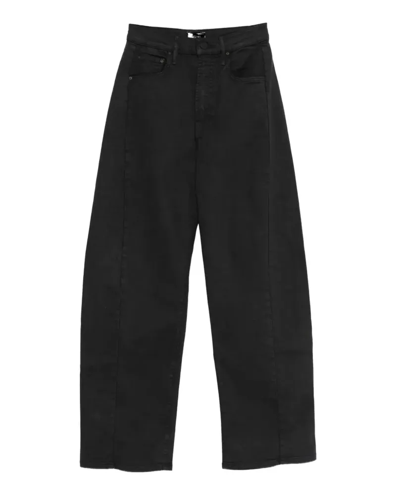 Mother High-Waist-Jeans mit weitem Bein - Schwarz Schwarz