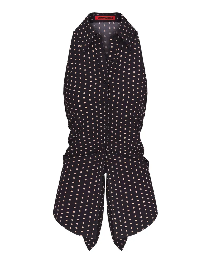 Simon Miller Loch polka-dot sleeveless shirt - Schwarz Schwarz