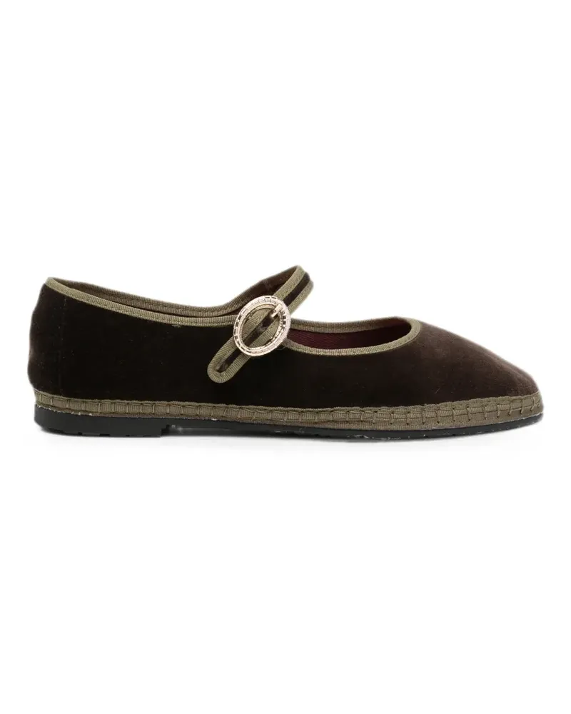 FLABELUS Ulla velvet ballet flats - Braun Braun