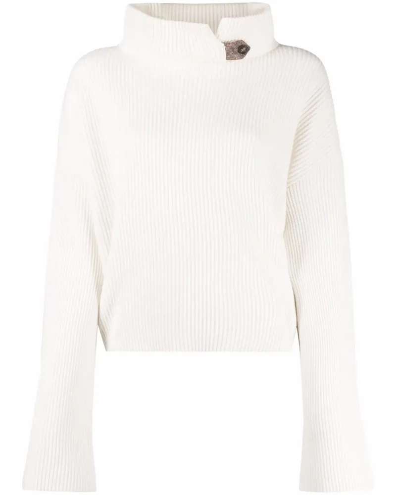 Brunello Cucinelli Kaschmirpullover mit Rollkragen - Weiß Weiß