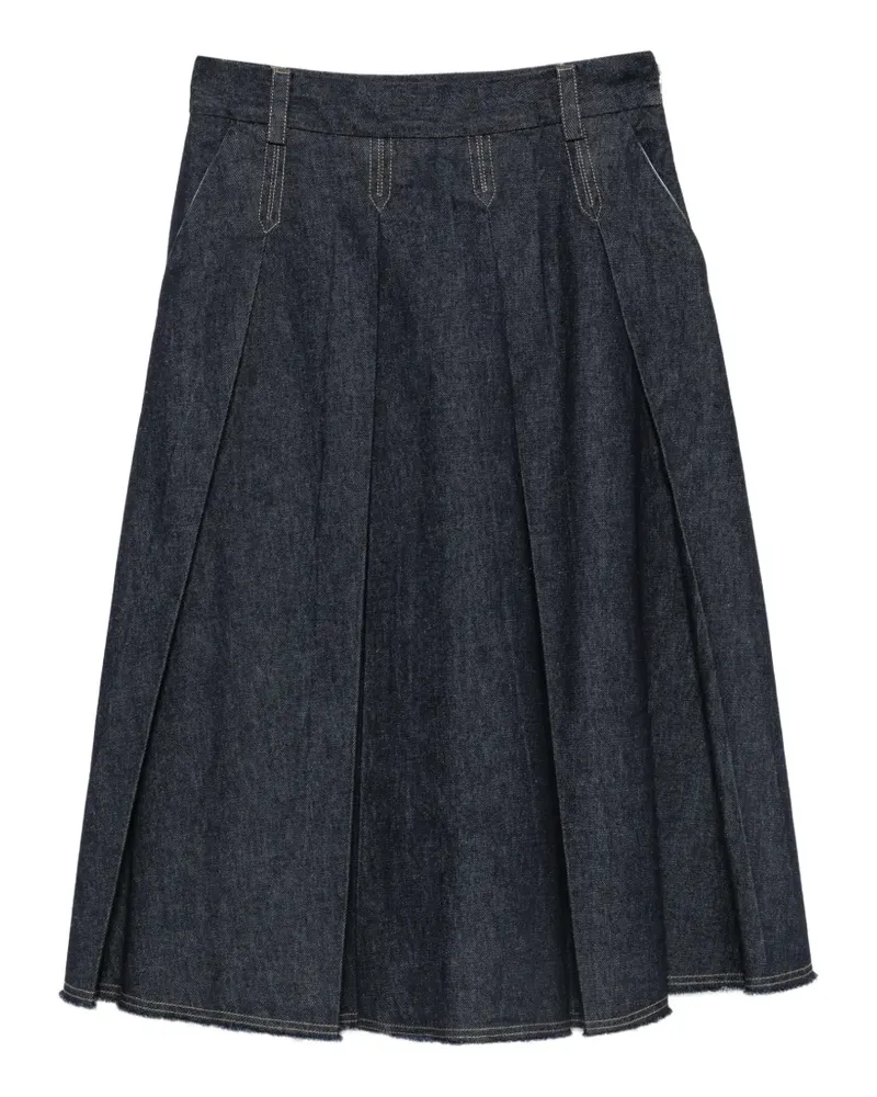 TELA Charlotte/J pleated denim skirt - Blau Blau