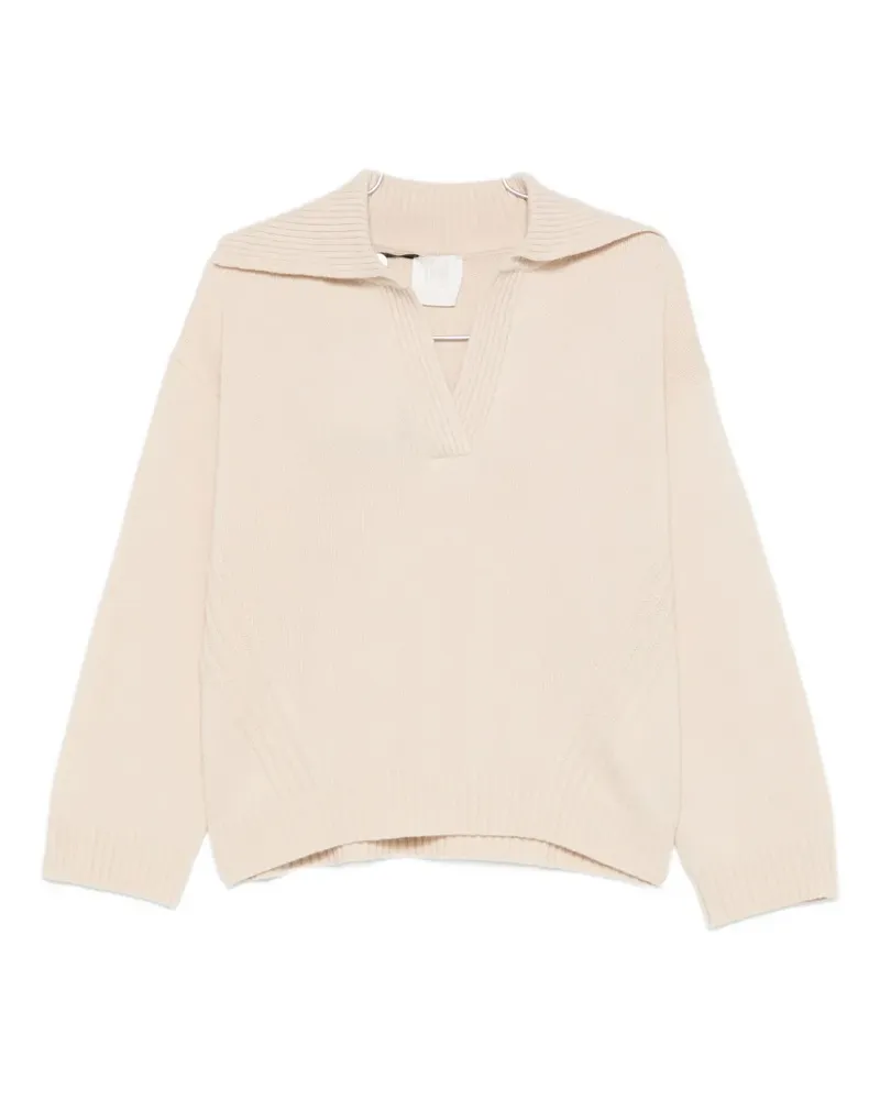 MONOCHROME Dotto v-neck knitted sweater - Nude Nude