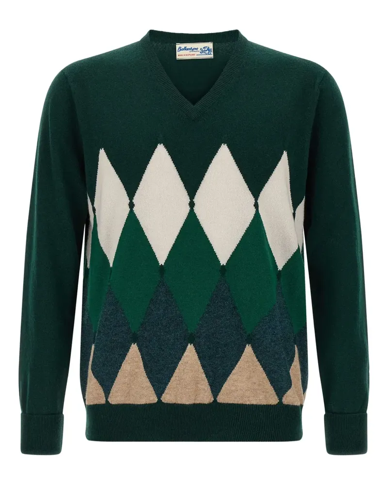 Ballantyne Pullover mit Argyle-Muster - Grün Grün
