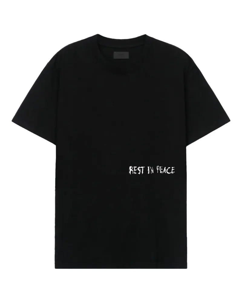 RTA Liam T-Shirt mit Kreuz-Print - BLACK RIP CROSS Black