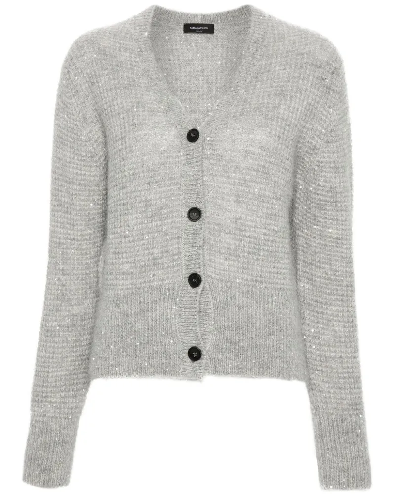 Fabiana Filippi Cardigan mit Pailletten Grau