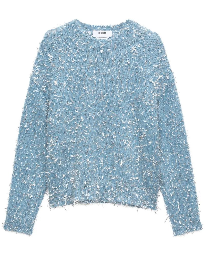 MSGM Pullover mit ausgefranstem Effekt - Blau Blau