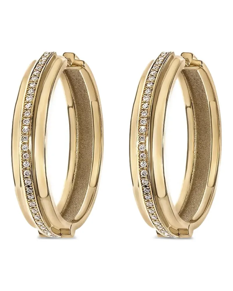 AZLEE 18kt Gelbgoldcreolen mit Diamanten Gelb