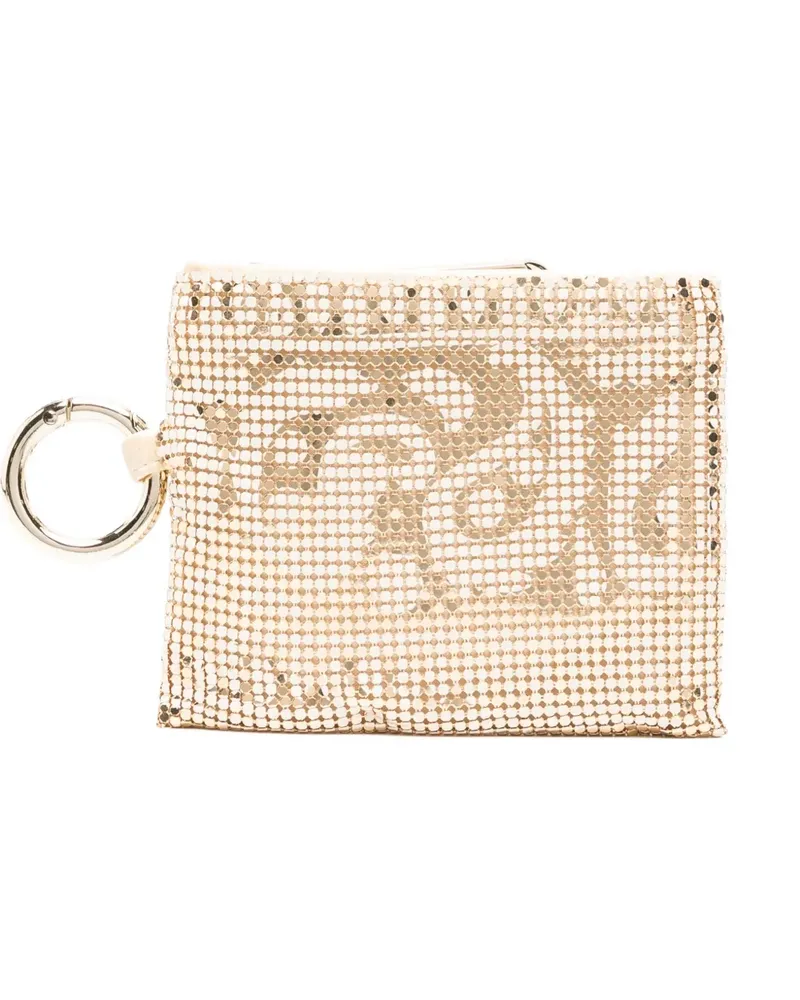 Benedetta Bruzziches bandana-print chainmail wallet - Gold Gold