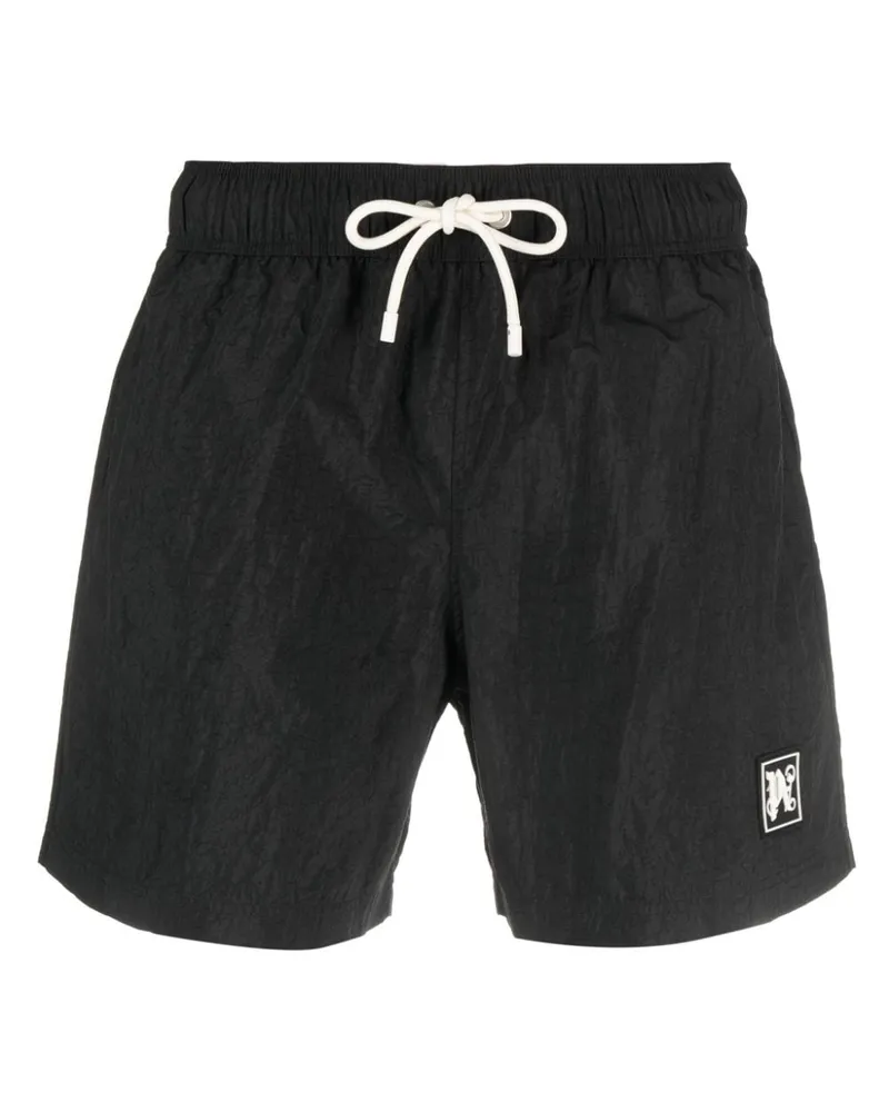Palm Angels Badeshorts mit Monogramm-Print - Schwarz Schwarz