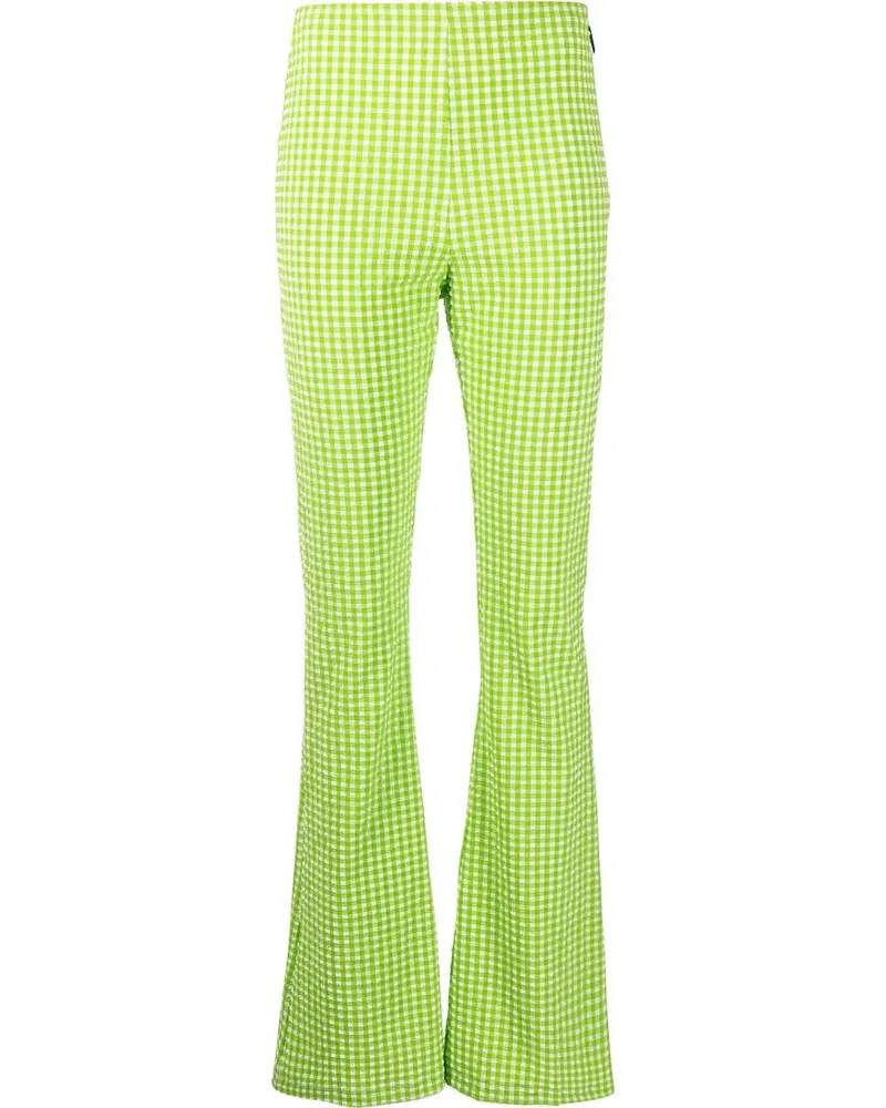 MSGM Schlaghose mit Karomuster - Grün Grün