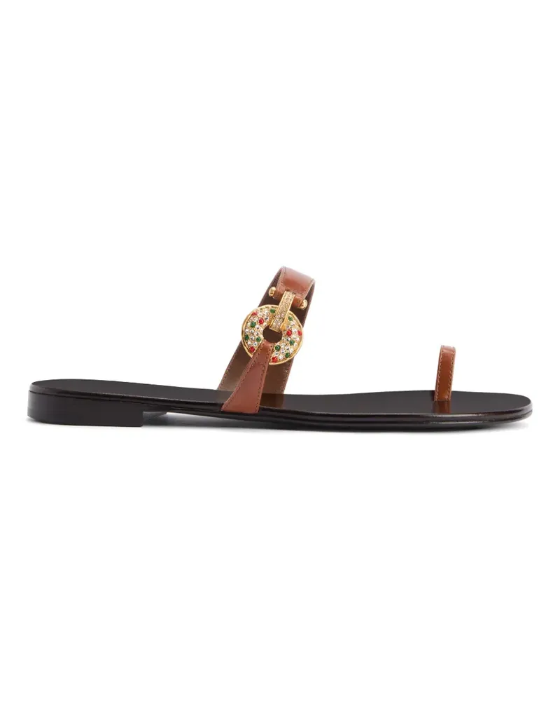 Giuseppe Zanotti Jaylen flat sandals - Braun Braun