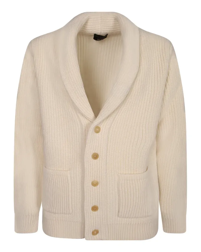 Dell'oglio Cardigan mit Schalkragen - Weiß Weiß