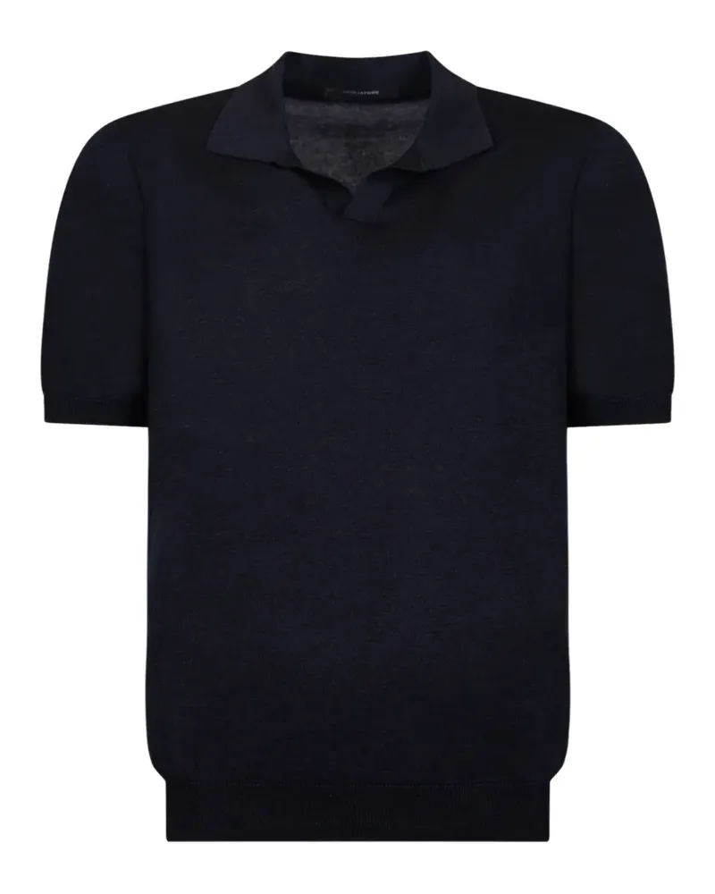 Tagliatore T-Shirt mit Poloshirtkragen - Blau Blau