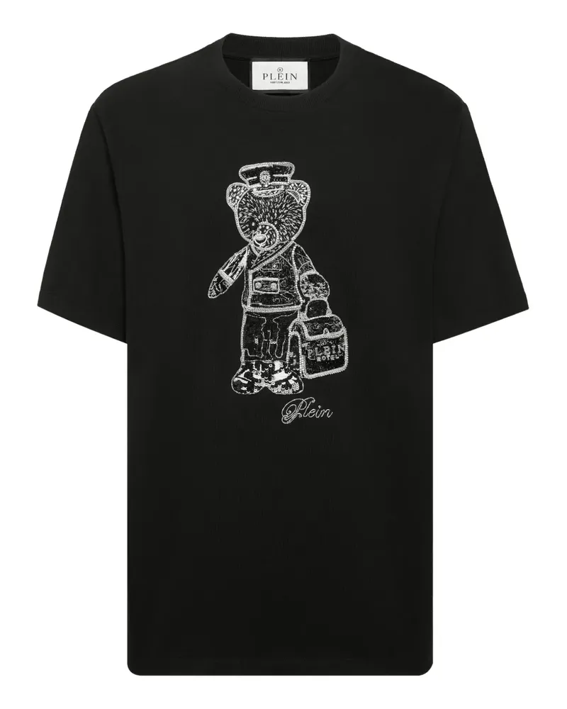 Philipp Plein T-Shirt mit Teddy-Print - Schwarz Schwarz