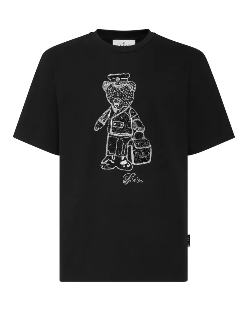 Philipp Plein T-Shirt mit Teddy-Print - Schwarz Schwarz