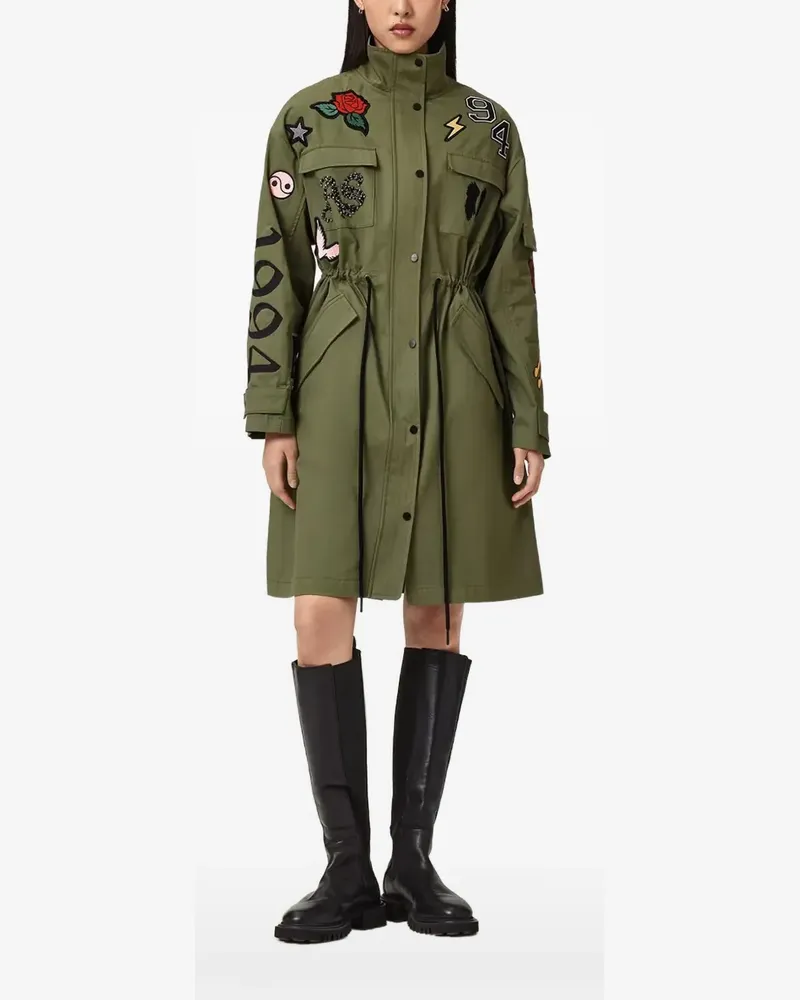 AllSaints Ariaa patch-embellished drawstring jacket - Grün Grün