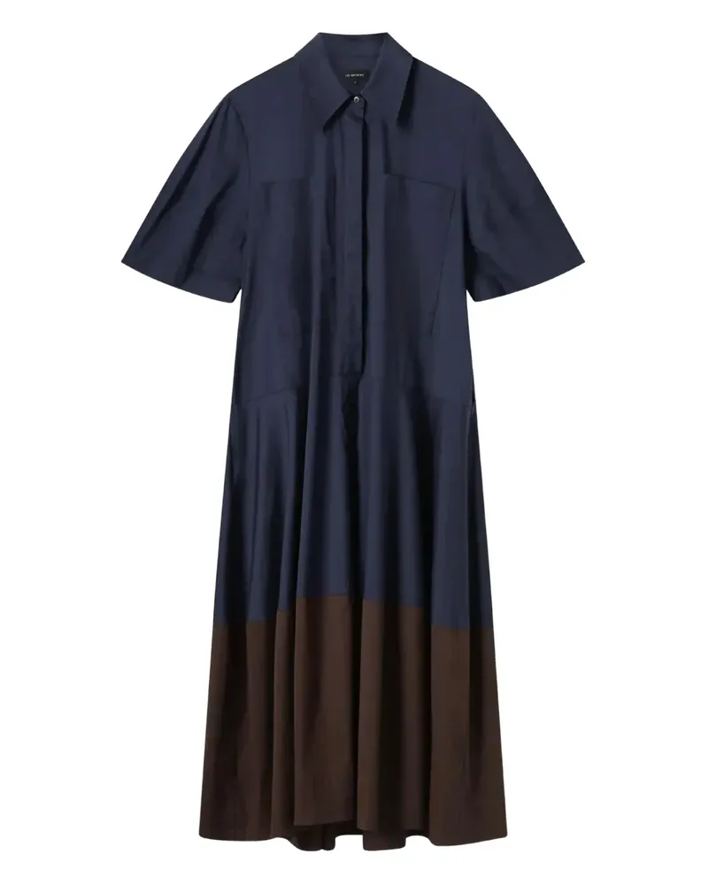Lee Mathews Wendy Hemdkleid in Colour-Block-Optik - Blau Blau