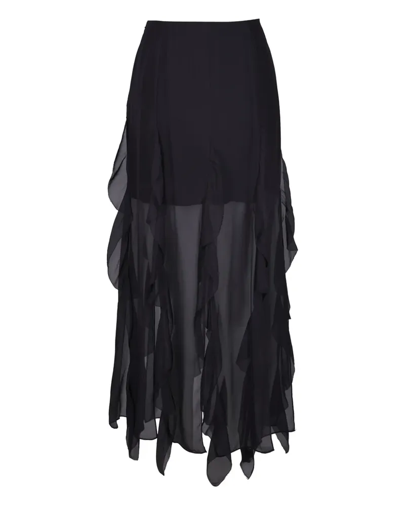 Veronica Beard Ava ruffled-detail midi skirt - Schwarz Schwarz