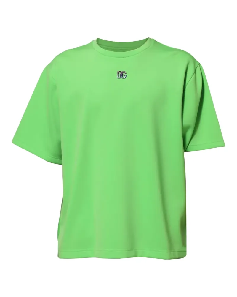 Dolce & Gabbana T-Shirt mit Logo-Schild - Grün Grün