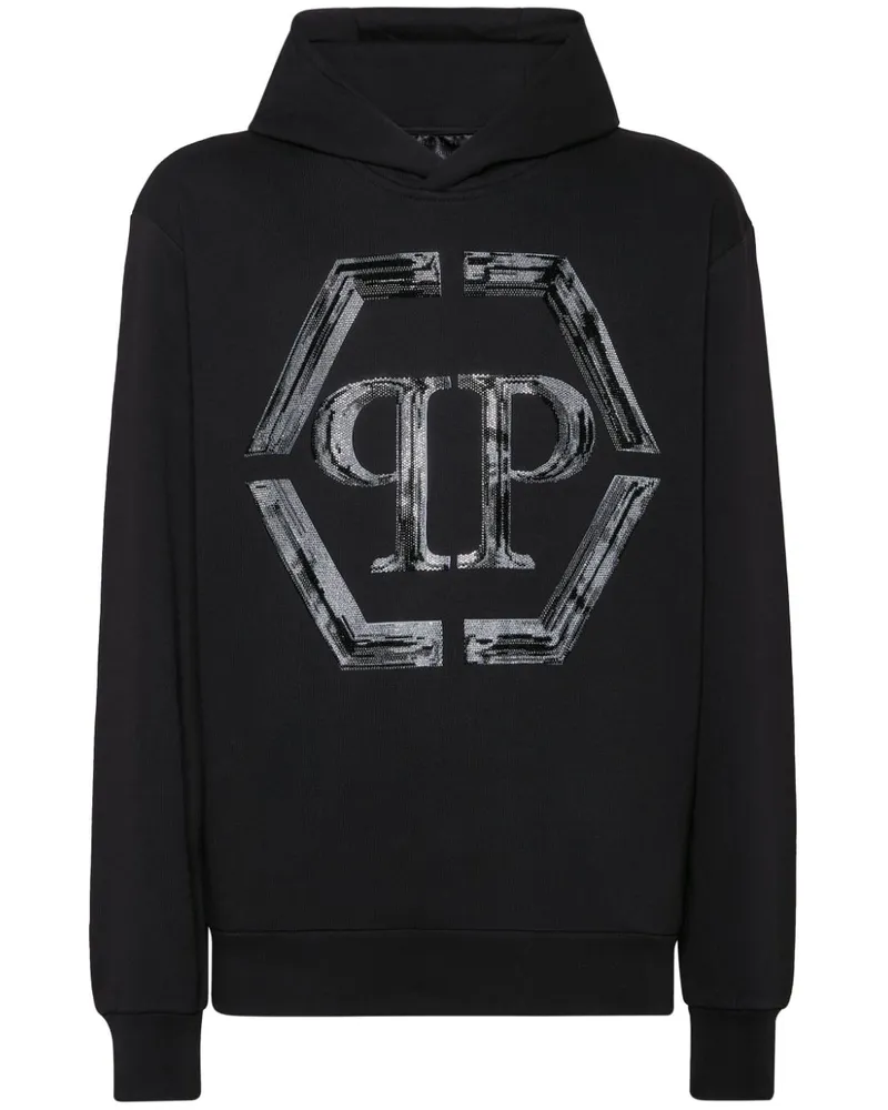 Philipp Plein Strass Hexagon Hoodie - Schwarz Schwarz