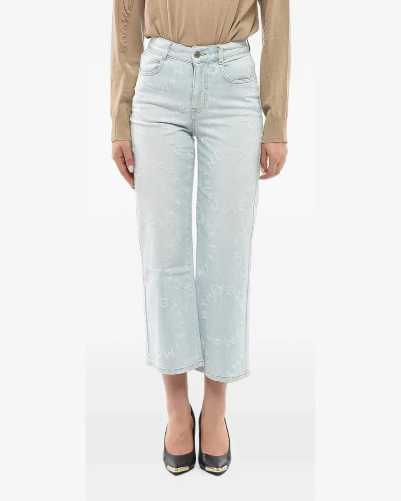 Stella McCartney logo-embroidered boot-cut jeans - Blau Blau
