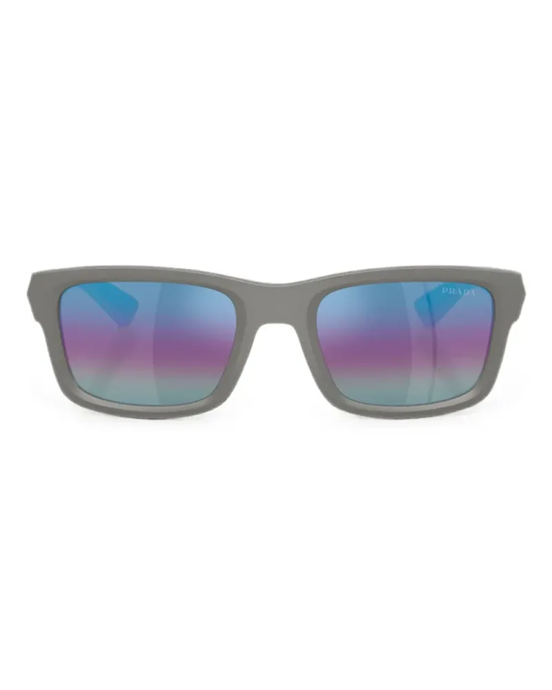 Prada Sonnenbrille mit eckigem Gestell - Silber Silber