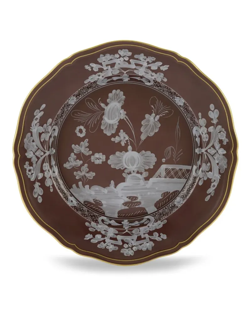 Ginori 1735 Oriente Teller mit Blumenmuster - Braun Braun