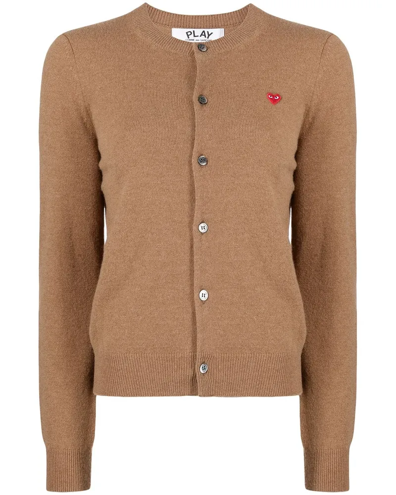 Comme des Garçons Cardigan mit Logo-Patch Braun