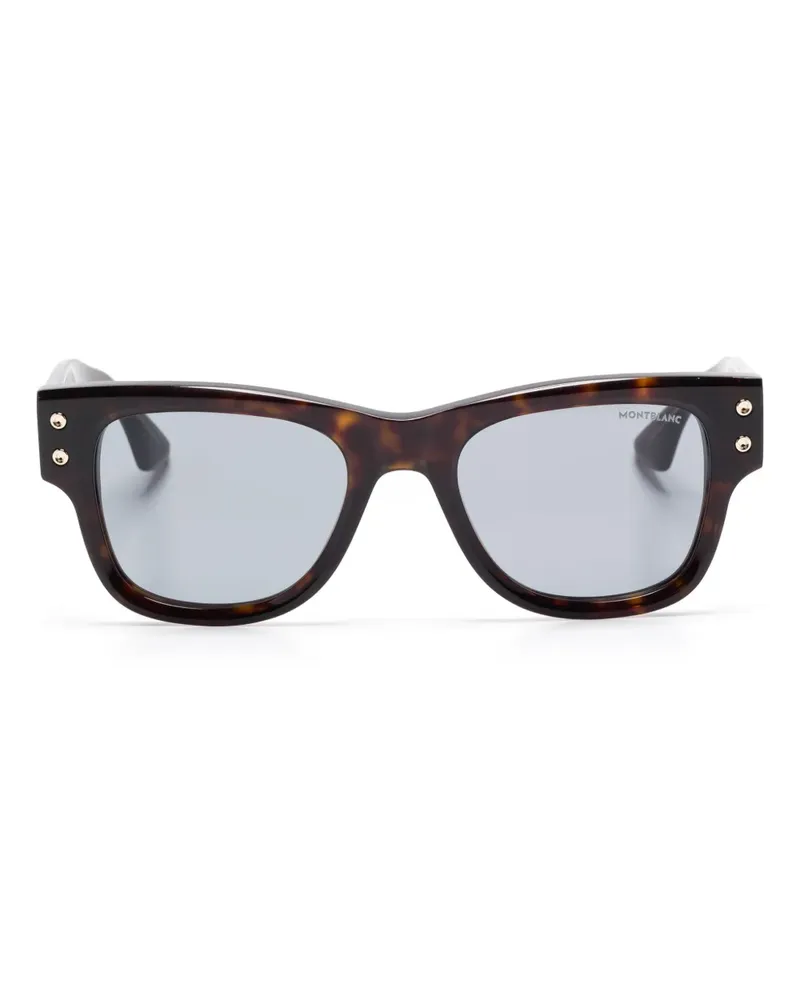 Montblanc Sonnenbrille mit eckigem Gestell - Braun Braun