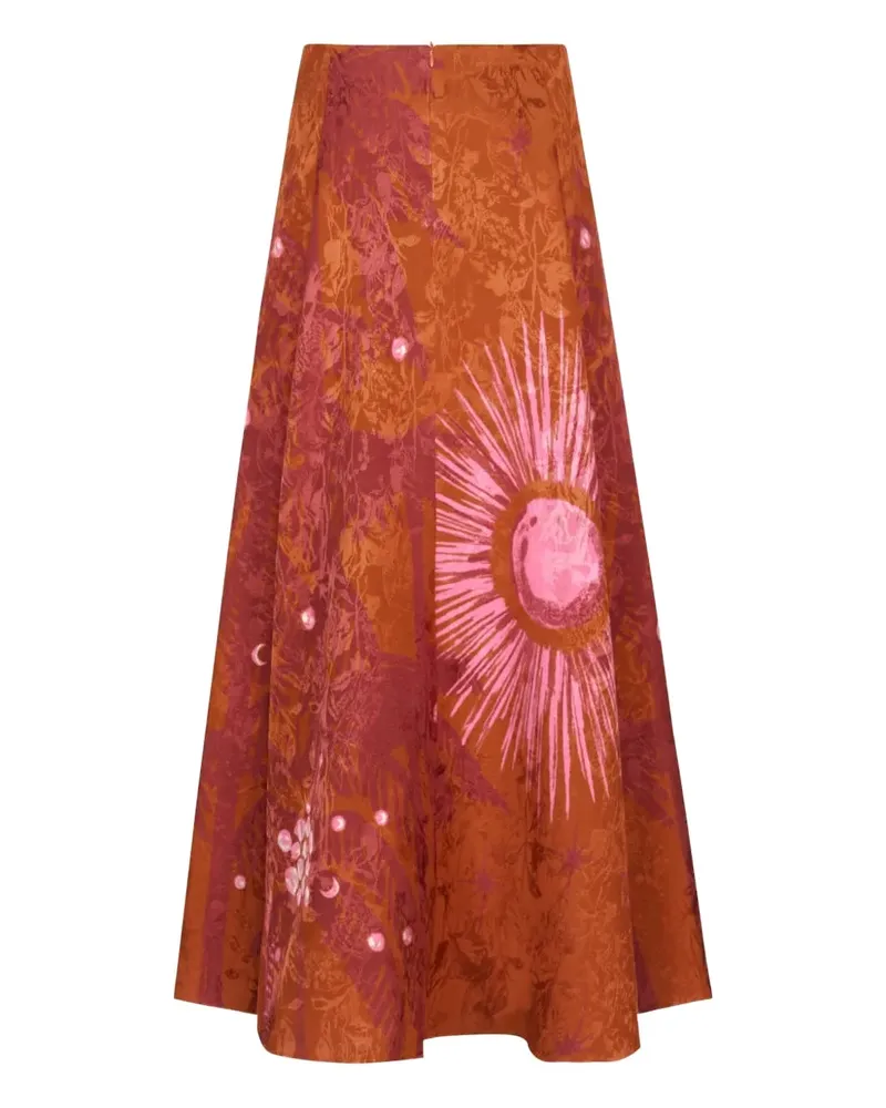 Johanna Ortiz Encanto de Isla Jacquard-Rock mit Print - Braun Braun