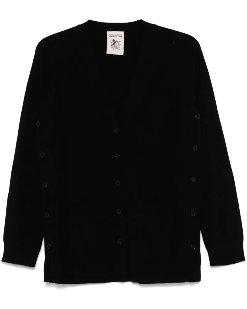 Semicouture Cardigan mit Schlitzen an der Seite - Schwarz Schwarz