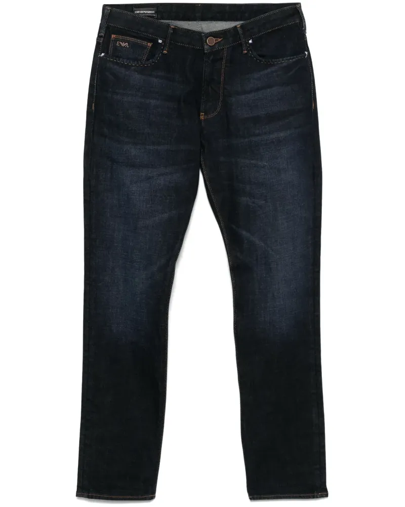 Emporio Armani Jeans mit Logo-Schild - Blau Blau