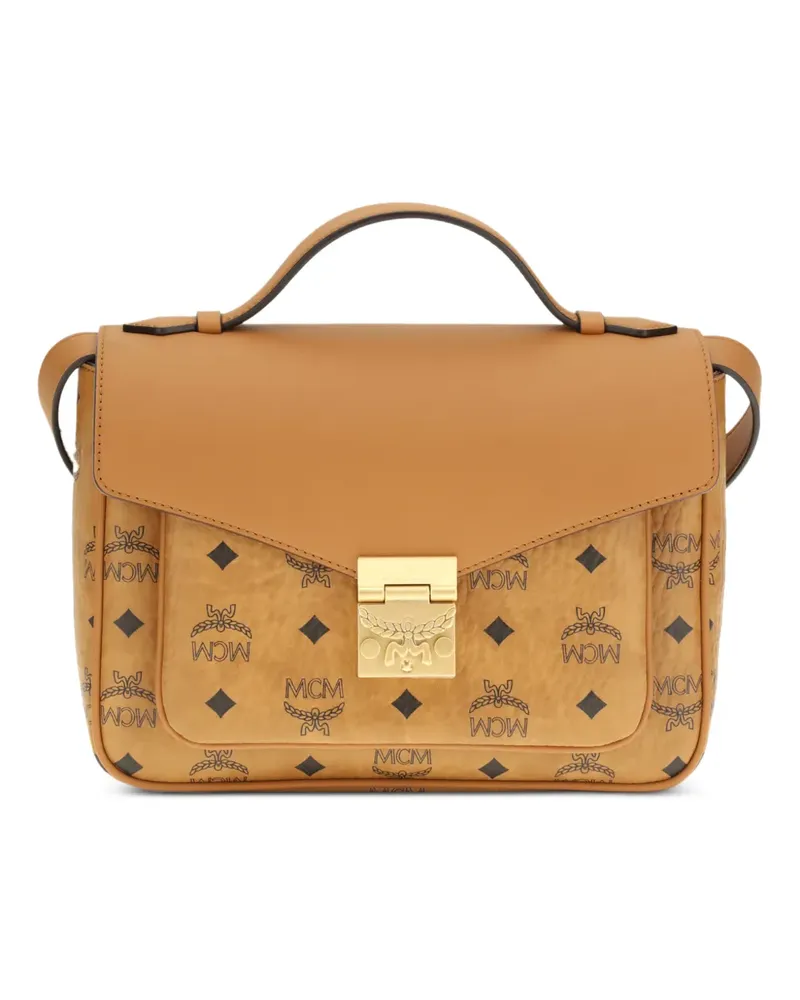 MCM medium Tracy monogram cross body bag - Nude Nude