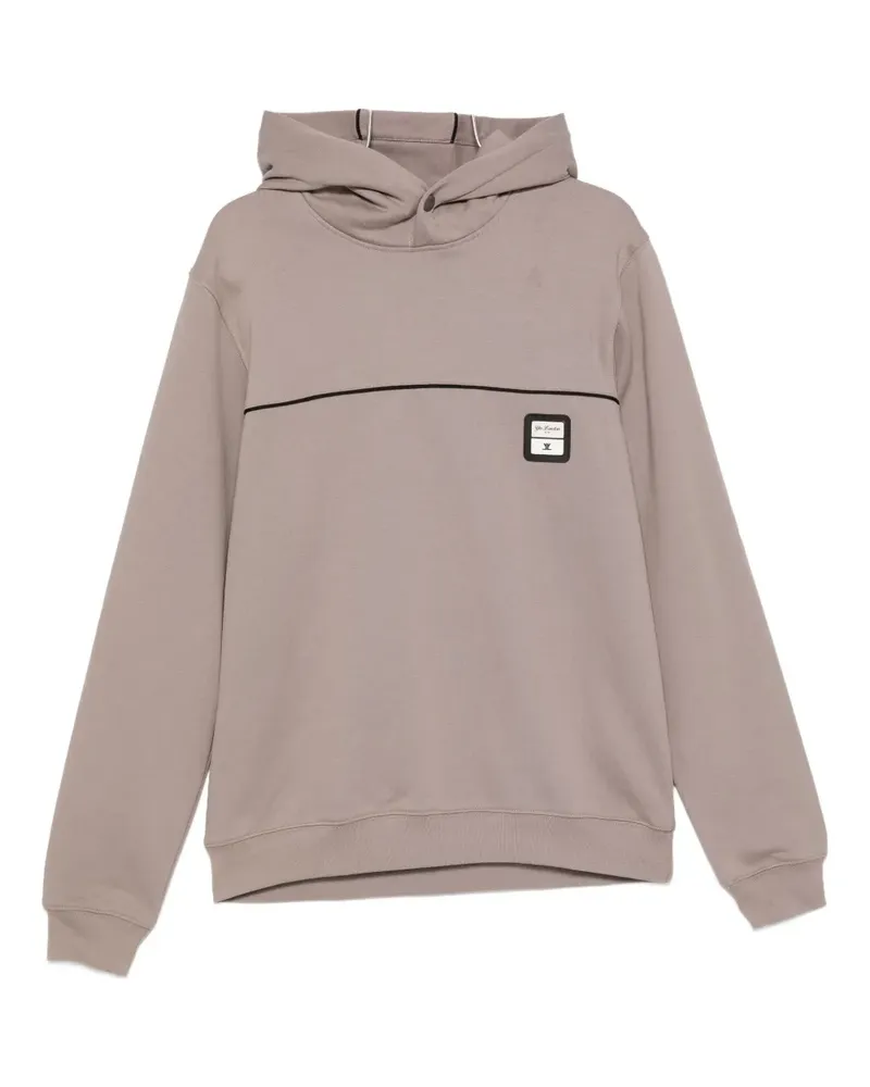 Yes London logo-appliqué hoodie - Braun Braun