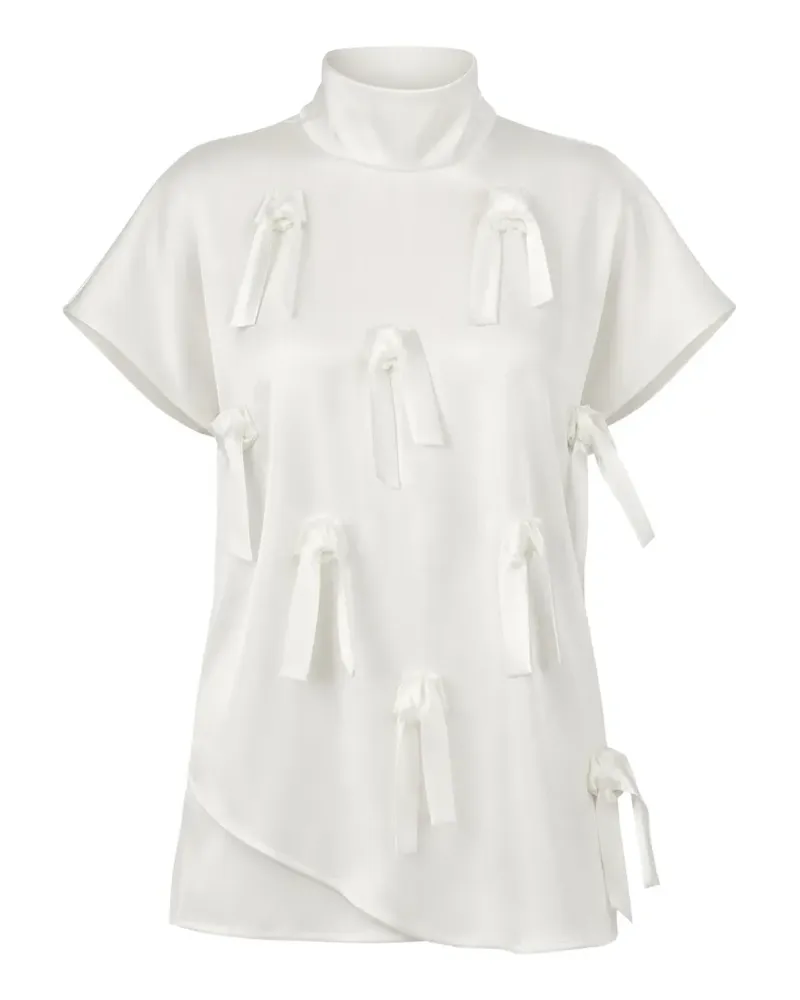 Isabelle Blanche Bluse mit Schleife - Weiß Weiß